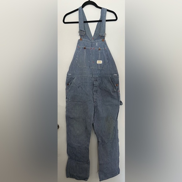 Pants Vintage Round House Overalls Blue Usa Made Engineer Railroad